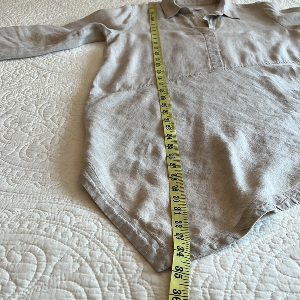 J. Jill Love Linen Women’s Small Lagenlook Asymmetrical V-Neck Tunic Top Relaxed - Picture 14 of 17